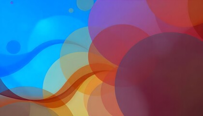 Wall Mural - Abstract background with gradient circles and flowing wave design in multiple colors