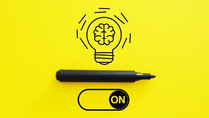 Poster - Generation of fresh idea. Brainstorming and inspiration. Process of finding a new creative idea