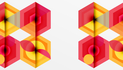 Poster - Hexagons design geometric abstract background