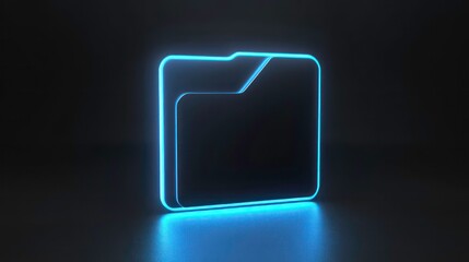 Poster - A glowing folder icon centered on a dark matte background.