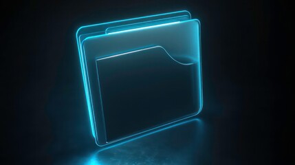 Poster - A glowing folder icon centered on a dark matte background.