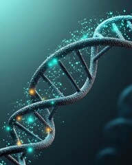 Poster - Exploring dna structures in a subtle gray and teal gradient background scientific visualization abstract environment