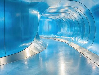 Poster - Abstract reflections of futuristic metal surfaces in artistic environments macro view modern architecture