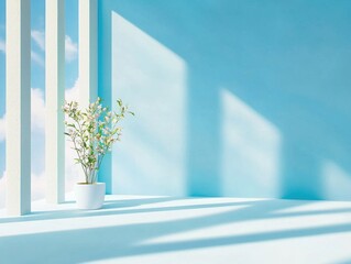 Poster - Minimal medical slide design with light blue and white gradient soft inviting tone indoor
