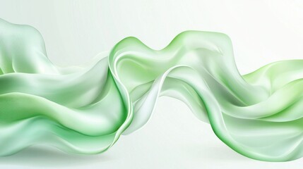 Poster - Minimalist design with light green wave accents clean background graphic art contemporary inviting atmosphere