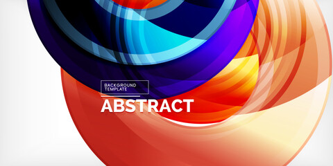 Poster - Bright colorful circles with light effects. Abstract background