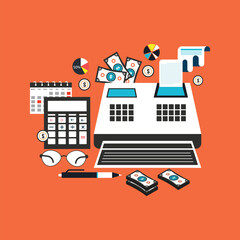 Poster - Accounting or investing concept with accounting financial investment