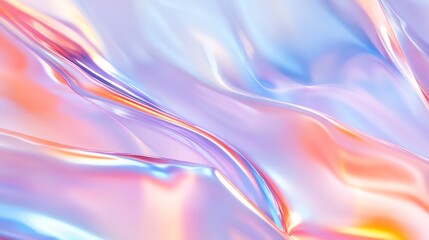 Canvas Print - Abstract colorful wave patterns with soft gradients in a serene background