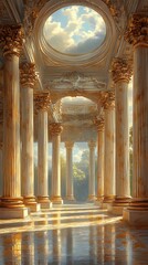 Wall Mural - Palace hall neoclassical columns elegant high resolution image