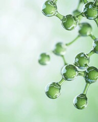 Poster - Innovative molecular structures in soft green and white gradient abstract design clean and modern visuals