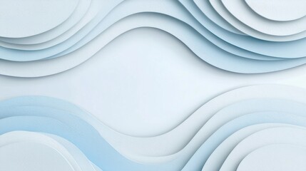 Poster - Subtle overlapping circular patterns in gray and light blue on a clean white background for modern design aesthetics