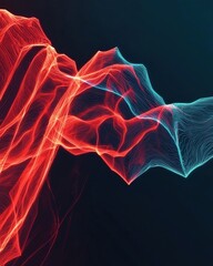 Poster - Dynamic light trails creating geometric patterns abstract art digital design black background futuristic concept