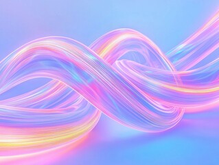 Poster - Serene light trails creating elegant loops and curves in pastel tones abstract art digital design tranquil environment