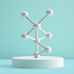 Poster - Molecular structure display scientific laboratory 3d visualization fresh environment clean viewpoint scientific concept