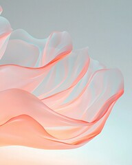 Poster - Dynamic soft flowing designs of smooth glowing pastel light streaks on a gradient white background