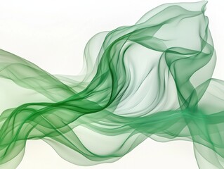 Poster - Flowing green wave design minimalist background abstract graphic art clean aesthetic soft tones and shapes