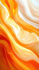 Poster - Dynamic orange and white wave patterns on dark background abstract art digital design minimalist environment