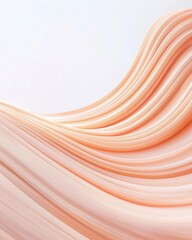 Poster - Abstract art of smooth flowing light trails in gradient pastel tones on soft white background
