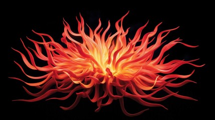 Poster - Dramatic light trails explosion black background abstract art vibrant colors central focus visual impact