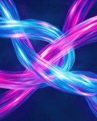 Poster - Dynamic colorful light trails creating geometric shapes abstract art digital background vibrant scene