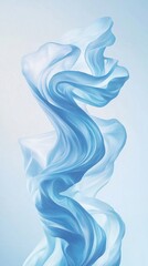 Poster - Contemporary medical design digital art clean white background light blue flowing waves futuristic concept