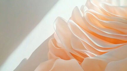 Poster - Soft glowing light streaks flowing on white background serene dynamic pastel shades