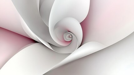 Poster - Abstract swirling white and pink paper design