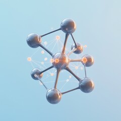 Poster - Molecular structure exploration laboratory digital art scientific environment aerial view innovative concept