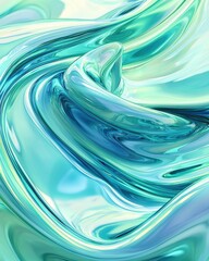 Poster - Futuristic anodized titanium texture abstract background digital art fluid motion vibrant hues reflective surface