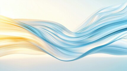 Poster - Serene flowing pastel light streaks on gradient white background abstract art soft curves artistic environment