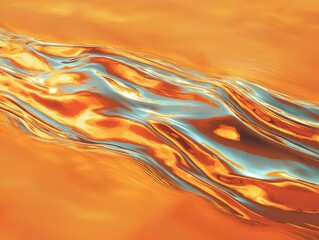 Poster - Dynamic patterns of molten metal reflections abstract art digital artwork bold colors fluid environment