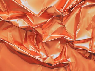 Poster - Crinkled copper foil texture close-up view artistic background warm tones intricate patterns