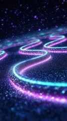 Poster - Futuristic light streaks weaving spirals abstract digital art dark background intricate patterns artistic environment