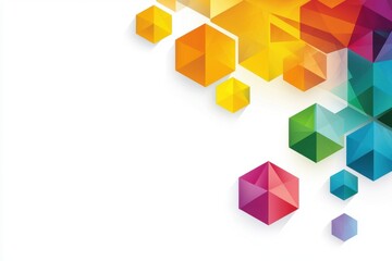 Poster - Modern Business Icons on Clean Background with Floating Geometric Elements