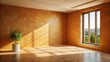 © Wanlop - Minimalist Empty Room with Natural Light & Earth Tone Walls - Modern Interior Design Stock Photo