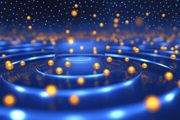 Poster - Floating particles attracted to specific points
