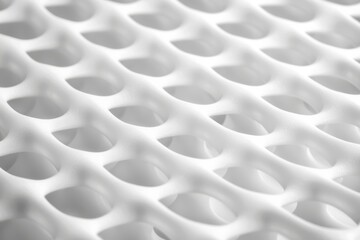 Poster - Monochromatic 3D Wave Textured Structure With Unique Patterns in White Tones