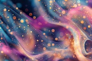 Fototapete - waves of round small particles flowing smoothly in an abstract design