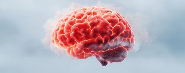 Poster - A vibrant, stylized representation of a brain, symbolizing intelligence, creativity, and the complexities of thought processes.