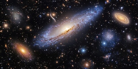 Wall Mural - the role of dark matter in galaxies: explore the mysterious substance that makes up much of the mass