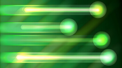 Wall Mural - abstract background with green gradient light streaks on black, glowing blurred motion effect, glowi