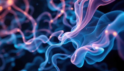 Poster - colorful abstract flow of neon light waves in motion