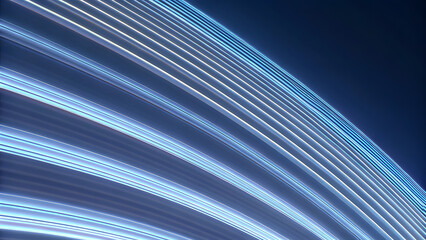 Wall Mural - abstract background with blue gradient light streaks on black, glowing blurred motion effect, glowin