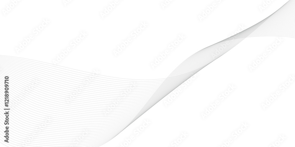 Abstract wavy grey lines stream element for design on white background ...