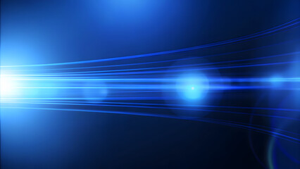 Wall Mural - abstract background with blue gradient light streaks on black, glowing blurred motion effect, glowin
