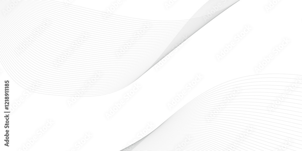 Abstract wavy grey lines stream element for design on white background ...