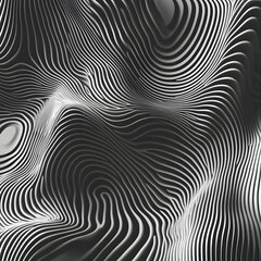 Poster - Abstract black and white pattern with swirling lines.