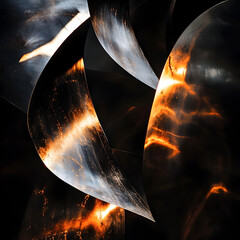 Poster - Abstract fiery metal sculpture. 