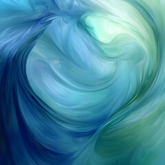 Poster - Abstract swirling blue and green background.