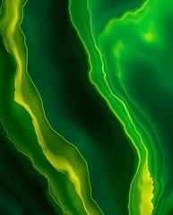 Poster - Colorful abstract background with green and yellow waves flowing smoothly across the canvas. Generative Artificial Intelligence